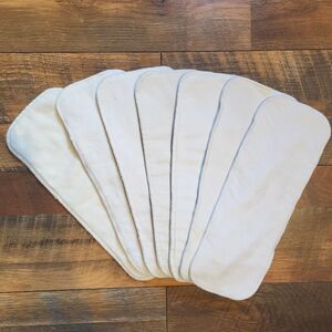 Lot of 7 Bamboo Cloth Diaper Inserts Reusable for Pockets and Covers